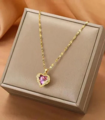 taşlı kalpli okyanus kolye